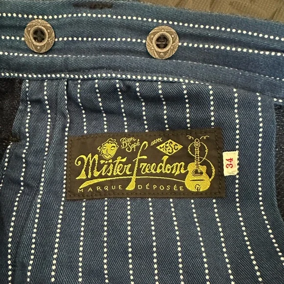 MISTER FREEDOM Le Valseur - Indigo HBT Trousers Pants Size 34 Made in Japan Mint - Picture 9 of 12